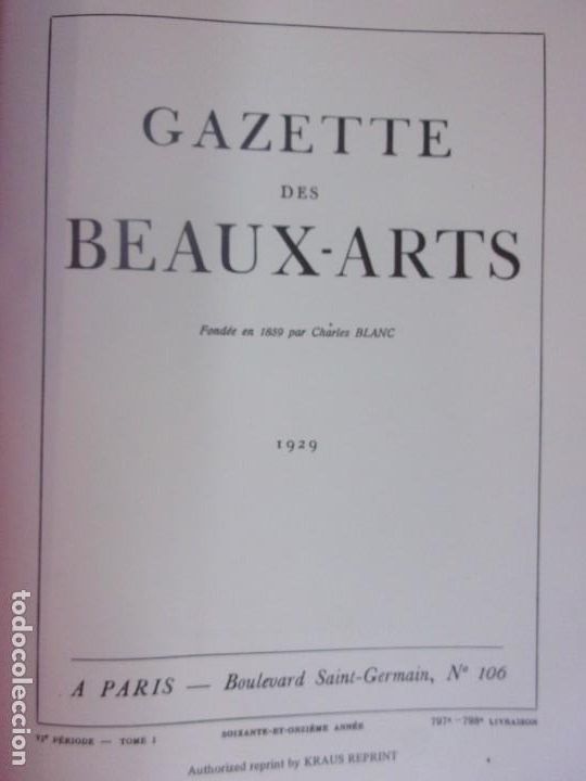 Libros de segunda mano: GAZETTE DES BEAUX-ARTS / 1972 / IDIOMA FRANCES - Foto 3
