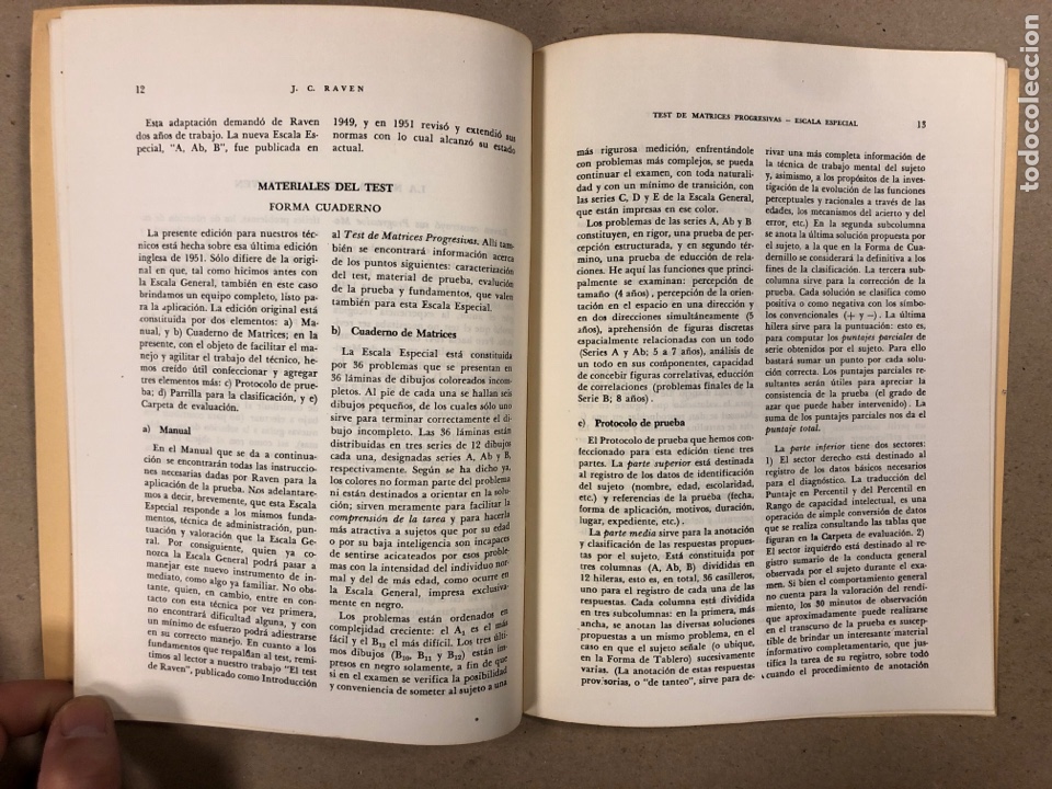 Libros de segunda mano: TEST DE MATRICES PROGRESIVAS PARA LA MEDIDA DE LA CAPACIDAD INTELECTUAL. J.C. RAVEN. PAID&Oacute;S 1975. - Foto 3