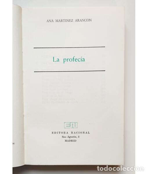 Libros de segunda mano: LA PROFEC&Iacute;A. MART&Iacute;NEZ ARANC&Oacute;N, Ana. Editora Nacional. 1975. - Foto 2