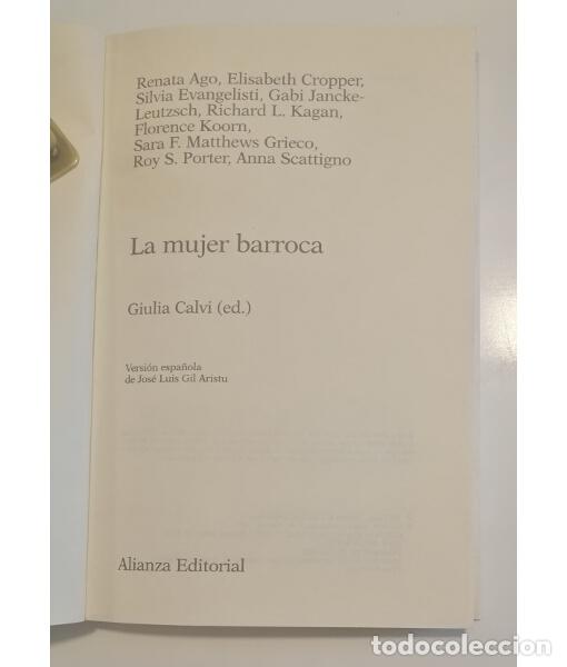Libros de segunda mano: LA MUJER BARROCA. CALVI, Giulia. Alianza. 1995. - Foto 3