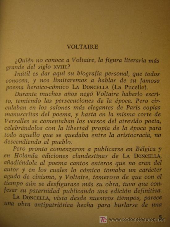 Libros de segunda mano: VOLTAIRE - LA DONCELLA, CANDIDO. Edit. Petronio, 1978. - Foto 3