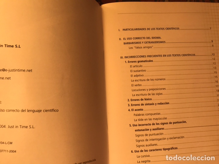 Libros de segunda mano: Uso correcto del lenguaje cient&iacute;fico. Raro. Dif&iacute;cil - Foto 2