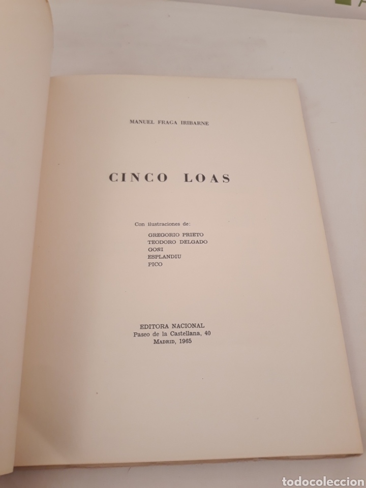 Libros de segunda mano: Cinco loas.Manuel Fraga Iribarne. Madrid 1965. - Foto 3
