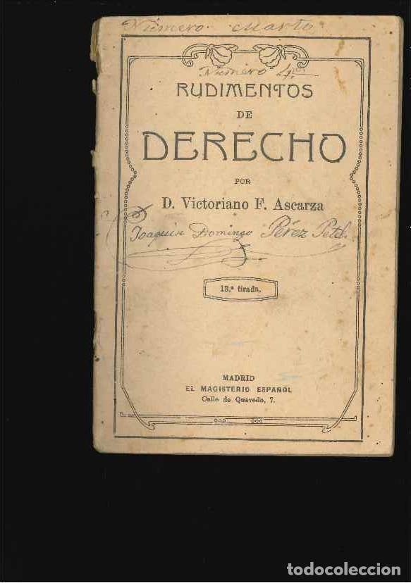Libros de segunda mano: RUDIMENTOS DE DERECHO - Foto 1