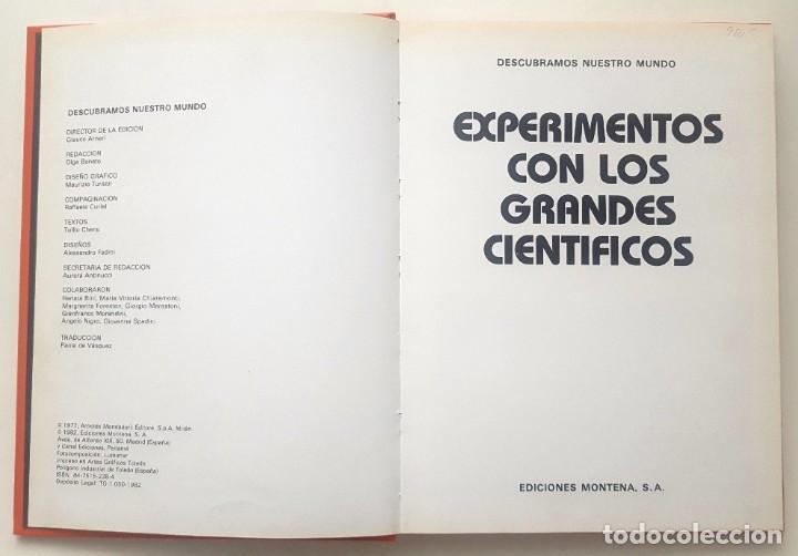 Libros de segunda mano: EXPERIMENTOS CON LOS GRANDES CIENTIFICOS.. MONTENA. 1982. - Foto 2