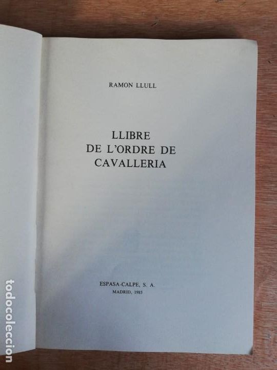 Libros de segunda mano: Llibre de L&acute;Ordre de Cavaller&iacute;a. Ram&oacute;n Llull - Foto 2