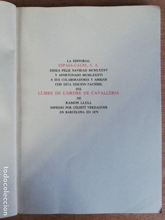 Libros de segunda mano: Llibre de L&acute;Ordre de Cavaller&iacute;a. Ram&oacute;n Llull - Foto 4
