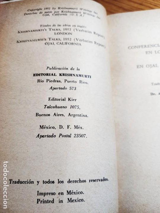 Libros de segunda mano: Krishnamurti - Urge transformarnos radicalmente 1962 - Foto 3