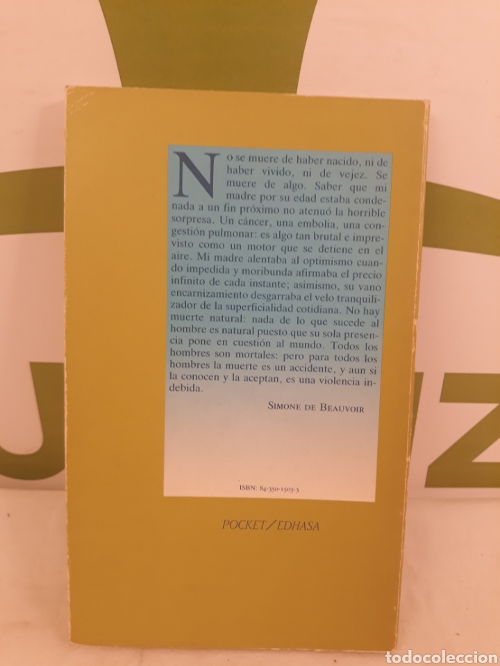 Libros de segunda mano: Simone de beauvoir.Una muerte muy dulce.Edhasa. - Foto 2