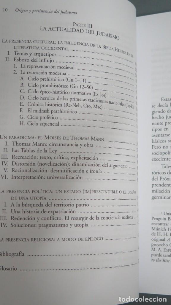Libros de segunda mano: ORIGEN Y PERSISTENCIA DEL JUDAISMO. GREGORIO DEL OLMO - Foto 5