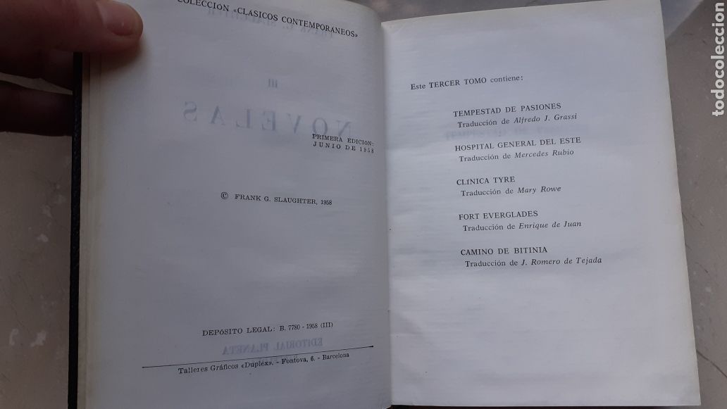 Libros de segunda mano: Novelas. Tomos 1 y 3. Frank G. Slaughter. Editorial Planeta. - Foto 4