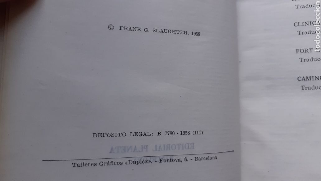 Libros de segunda mano: Novelas. Tomos 1 y 3. Frank G. Slaughter. Editorial Planeta. - Foto 5
