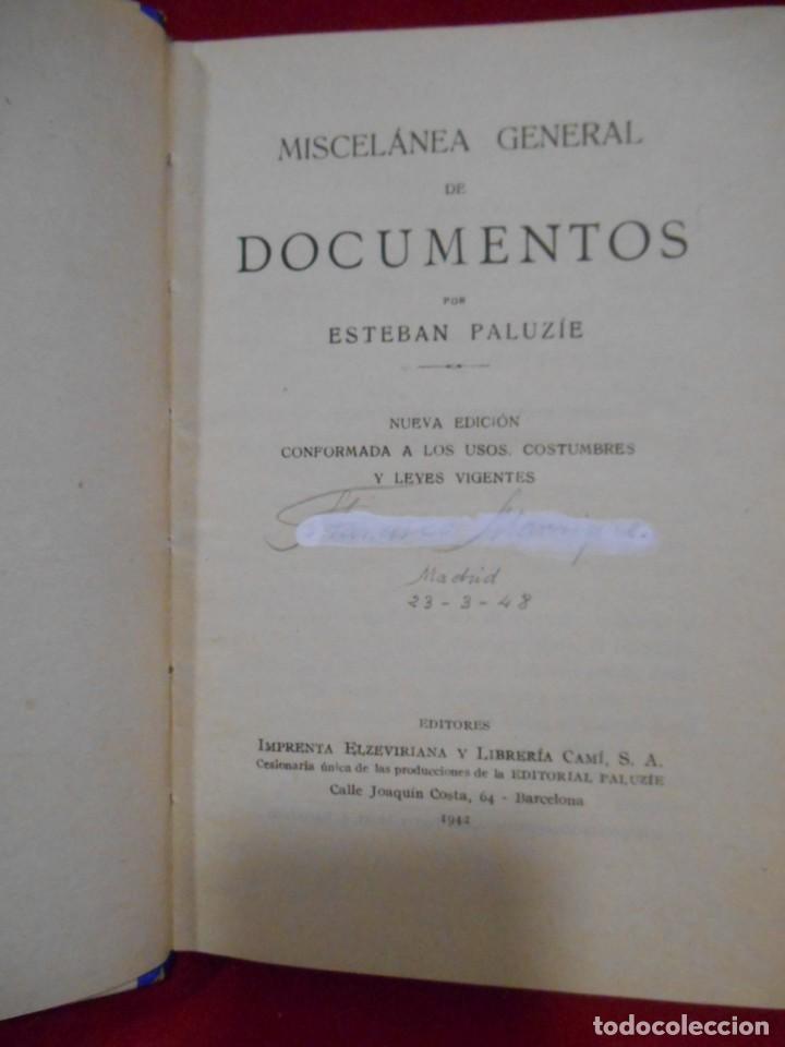 Libros de segunda mano: MISCELANEA  DE DOCUMENTOS - A&Ntilde;O1942 - ESTEBAN PALUZIE - - Foto 3