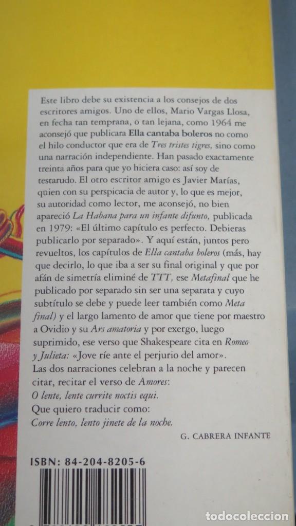 Libros de segunda mano: 1996.- ELLA CANTABA BOLEROS. CABRERA INFANTE - Foto 2