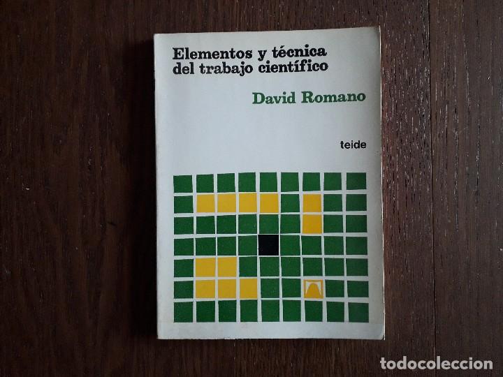 Libros de segunda mano: libro usado, Elementos y t&eacute;cnica del trabajo cient&iacute;fico, David Roman. Teide. - Foto 1