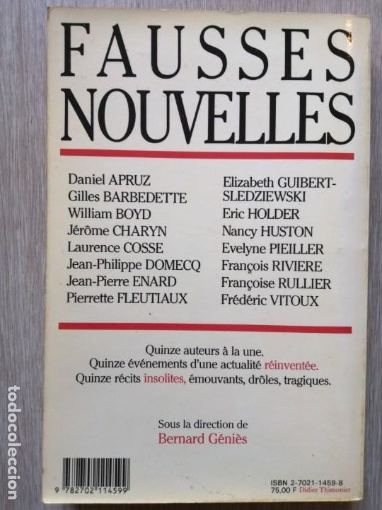 Libros de segunda mano: FAUSSES NOUVELLES. En franc&eacute;s. Calmann Levy - Foto 3