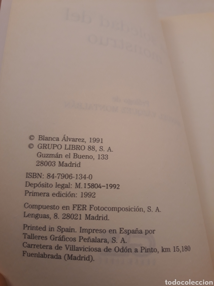 Libros de segunda mano: La soledad del monstruo.Blanca alvarez. - Foto 4