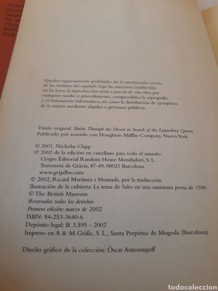Libros de segunda mano: La reina de saba. Nicholas clapp. Grijalbo. - Foto 4