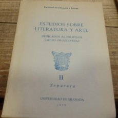Libros de segunda mano: ESTUDIOS SOBRE LITERATURA Y ARTE DEDICADOS AL PROFESOR EMILIO OROZCO DIAZ, SEPARATA, 1979