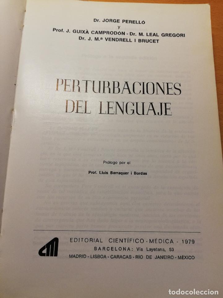 Libros de segunda mano: PERTURBACIONES DEL LENGUAJE (DR. JORGE PERELL&Oacute;) - Foto 3