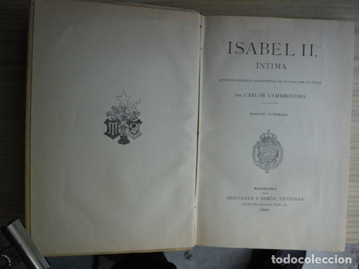 Libros de segunda mano: CAMBRONERO, Carlos - ISABEL II, INTIMA - Foto 1