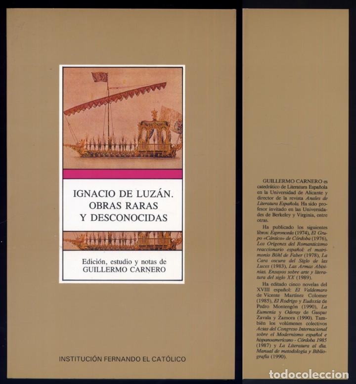 Libros de segunda mano: LUZ&Aacute;N, Ignacio de. Obras raras y desconocidas, I. 1990.