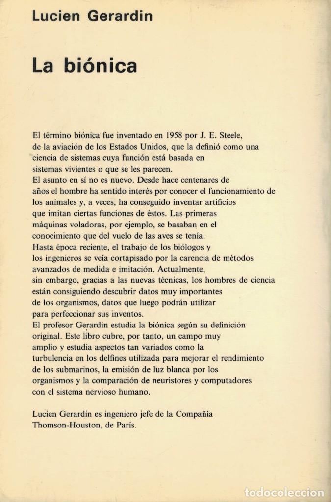 Libros de segunda mano: Lucien Gerardin, La bi&oacute;nica - Foto 2