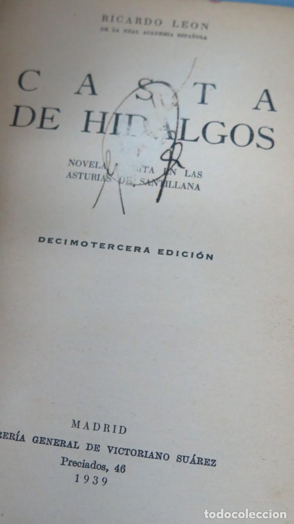 Libros de segunda mano: 1939.- CASTA HIDALGOS. RICARDO LEON - Foto 2