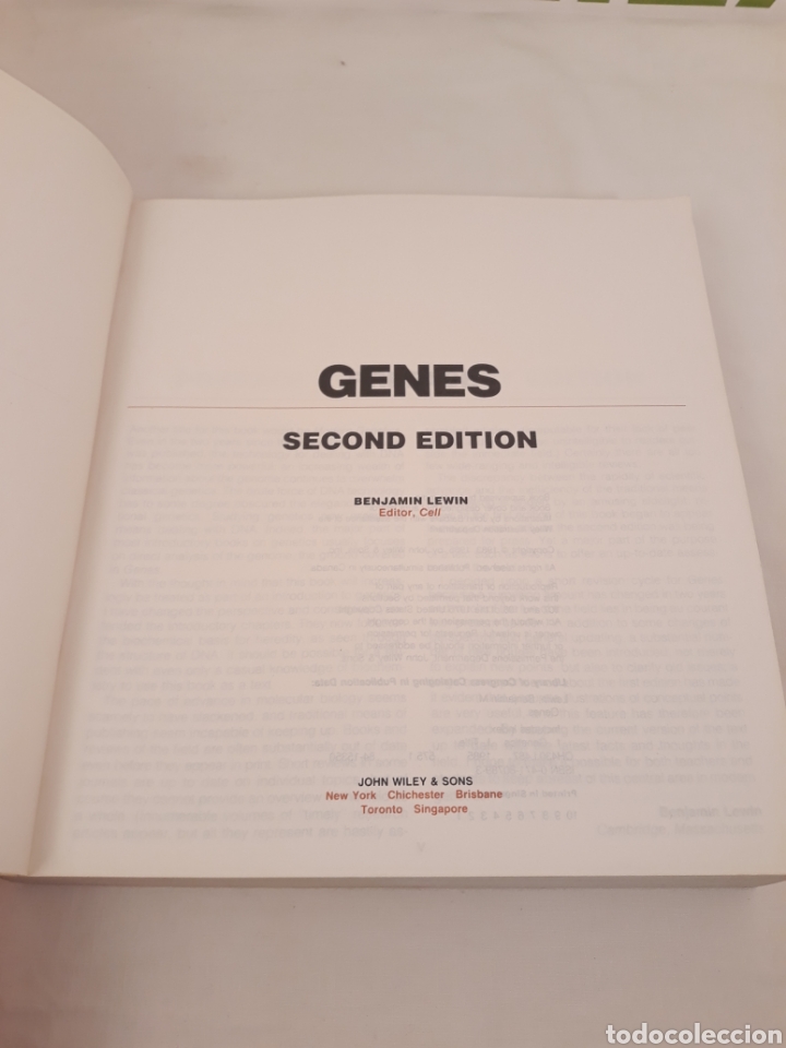 Libros de segunda mano: Genes.Benjamin Lewin II/III.John Wiley & Sons.2 tomos. - Foto 3
