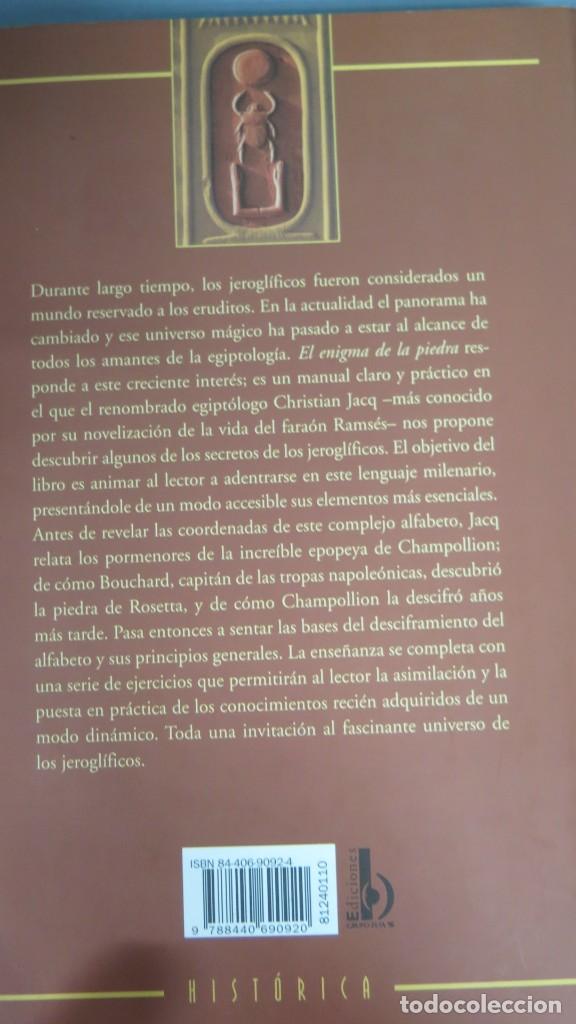 Libros de segunda mano: 1994.- EL ENIGMA DE LA PIEDRA. JACQ - Foto 2