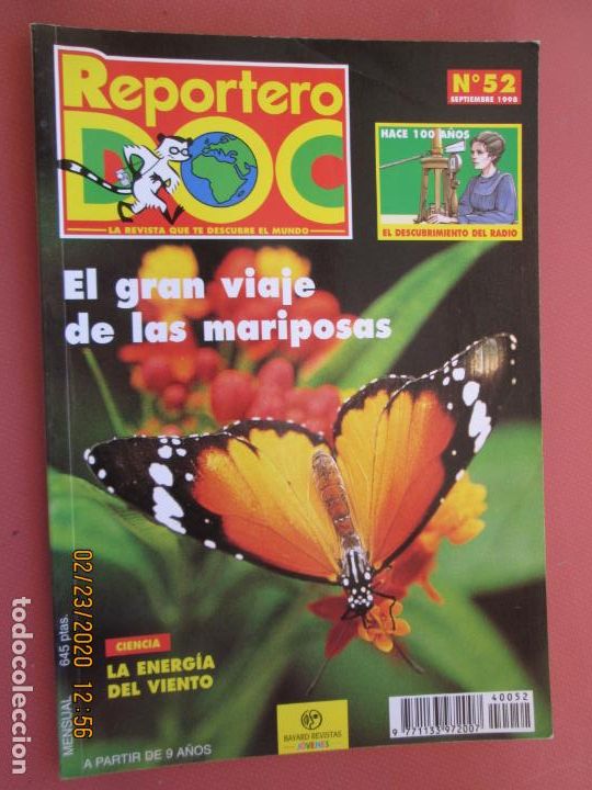 Gebrauchte B&uuml;cher: REPORTERO DOC N&ordm; 52 - SEPTIEMBRE 1998 - EL GRAN VIAJE DE LAS MARIPOSAS