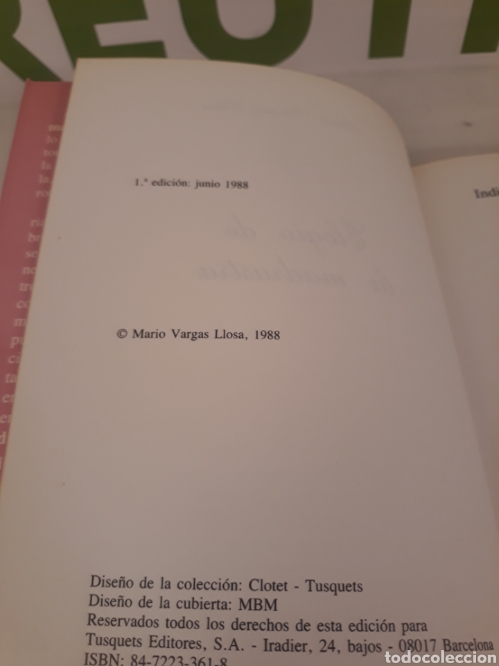 Libros de segunda mano: Elogio de la madastra.Mario Vargas llosa. - Foto 4