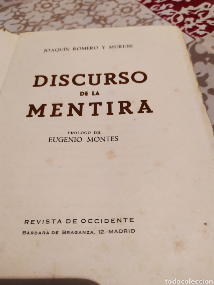 Libros de segunda mano: Discurso de la mentira 1944. - Foto 2