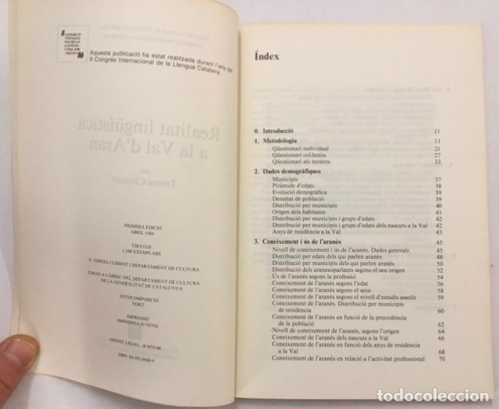 Libros de segunda mano: REALITAT LING&Uuml;&Iacute;STICA A LA VAL DARAN. CLIMENT, Teresa. - Foto 3