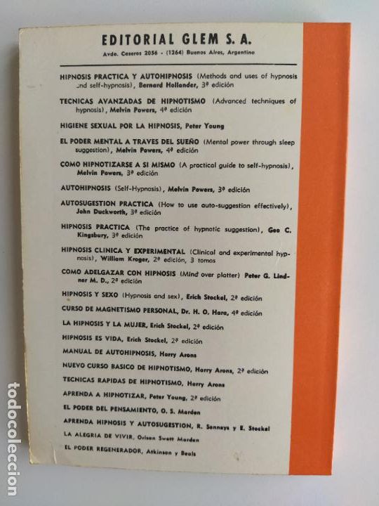 Libros de segunda mano: APRENDA HIPNOSIS Y AUTOSUGESTI&Oacute;N - R. SONNEIS, E. STOCKEL - GLEM - Foto 3