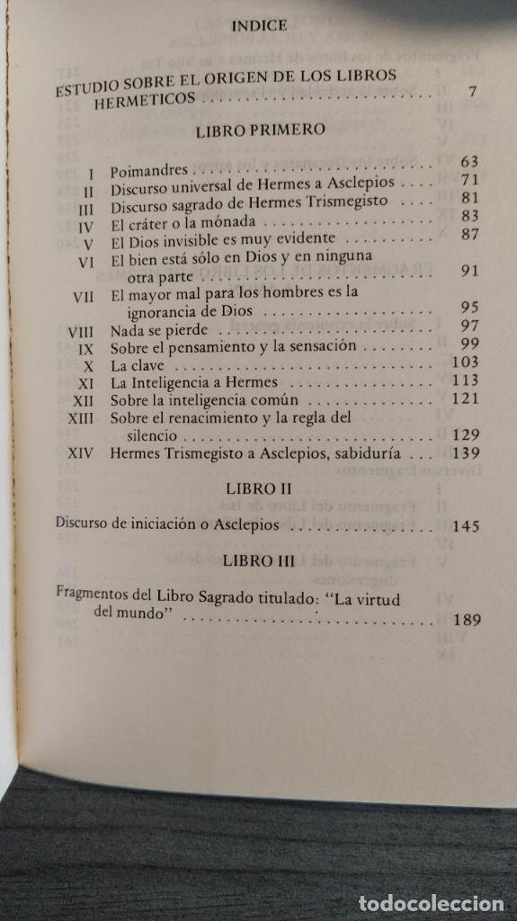 Libros de segunda mano: LOS LIBROS DE HERMES TRISMEGISTO  VISION LIBRE 1978 - Foto 2