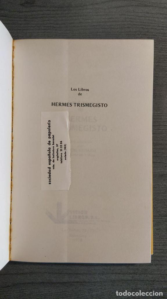 Libros de segunda mano: LOS LIBROS DE HERMES TRISMEGISTO  VISION LIBRE 1978 - Foto 5