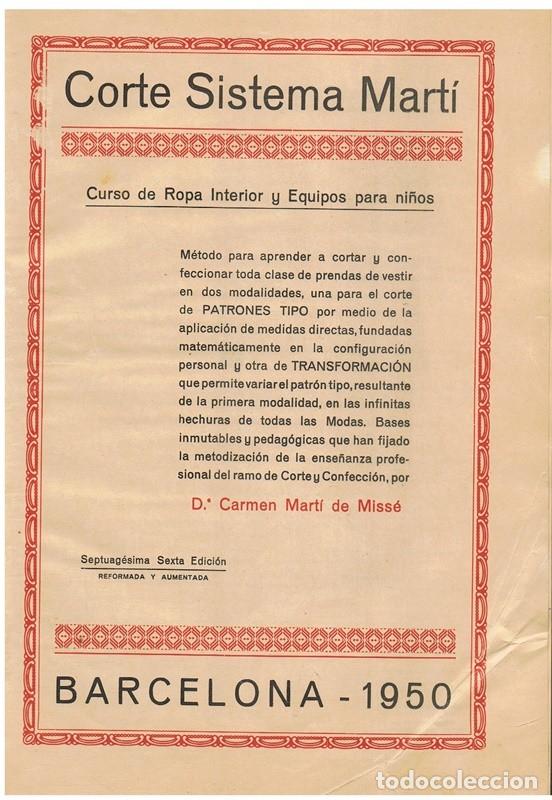 Libros de segunda mano: CORTE SISTEMA MART&Iacute; LENCERIA - Foto 2