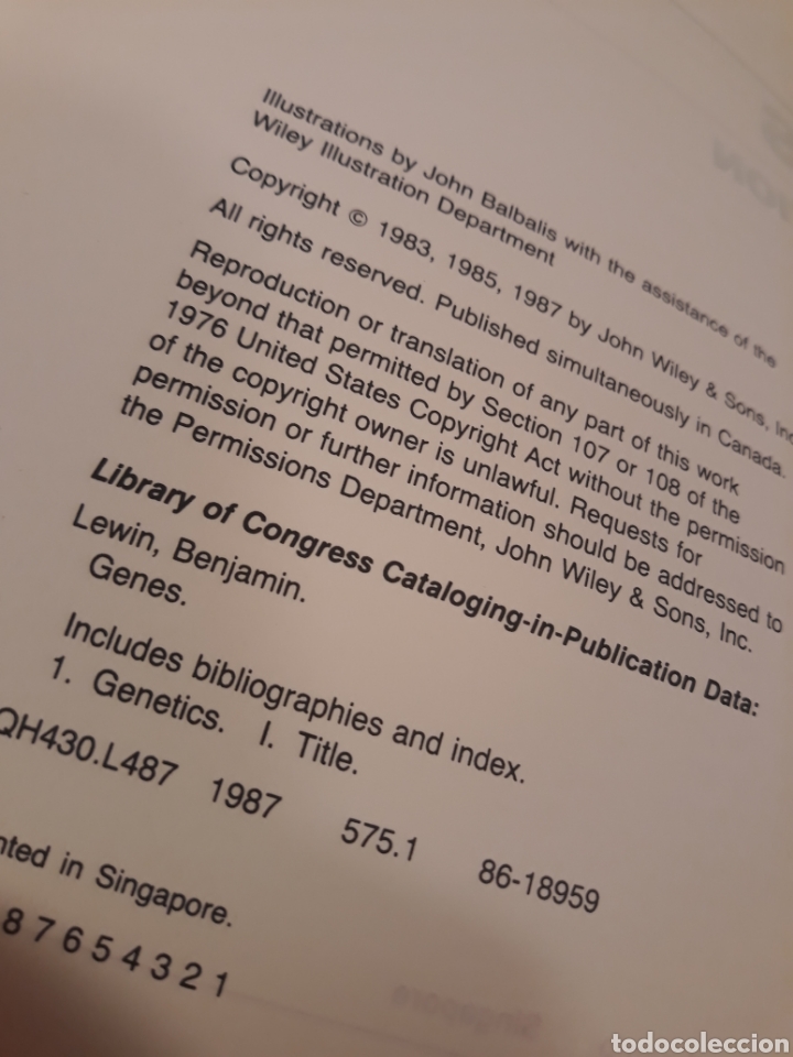 Libros de segunda mano: Genes.Benjamin Lewin II/III.John Wiley & Sons.2 tomos. - Foto 8