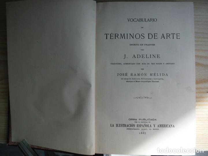 Libros de segunda mano: MELIDA, Jos&eacute; Ram&oacute;n. - VOCABULARIO DE TERMINOS DE ARTE - Foto 1