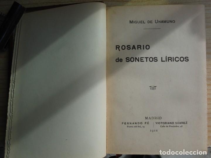 Libros de segunda mano: UNAMUNO, Miguel de. - ROSARIO DE SONETOS LIRICOS