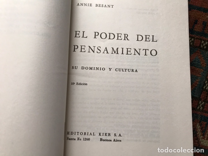 Libros de segunda mano: El poder del pensamiento. Annie Besant. Kier - Foto 3
