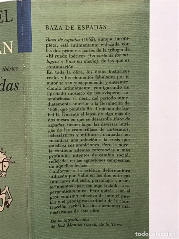 Libros de segunda mano: BAZA DE ESPADAS / RAM&Oacute;N DEL VALLE-INCL&Aacute;N / C&Iacute;RCULO DE LECTORES - Foto 2