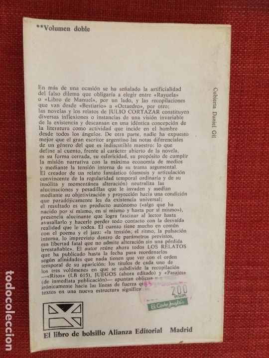 Libros de segunda mano: Julio Cort&aacute;zar &ndash; Los relatos 2. Juegos - Foto 2