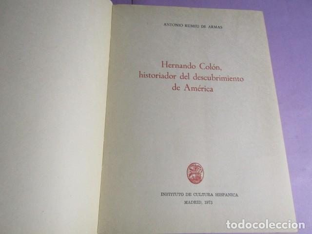 Libros de segunda mano: HERNANDO COLON; ANTONIO RUMEU DE ARMAS - Foto 3