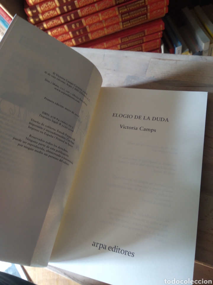 Libros de segunda mano: ELOGIO DE LA DUDA. V&Iacute;CTORIA CAMPS #4377 - Foto 3