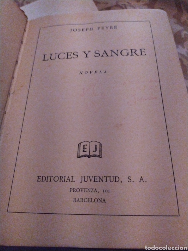 Libros de segunda mano: Luces y sangre : 1&deg;Edicion editorial juventud 1953 . - Foto 3