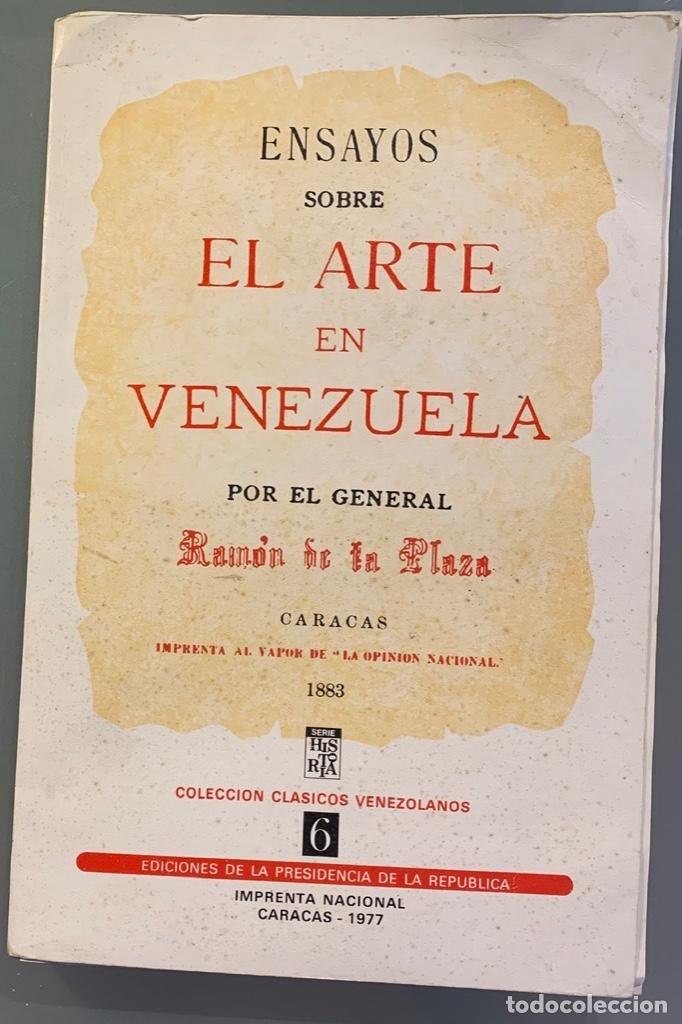 Libros de segunda mano: Ram&oacute;n de la Plaza. Ensayos sobre Arte en Venezuela. Facs&iacute;mil