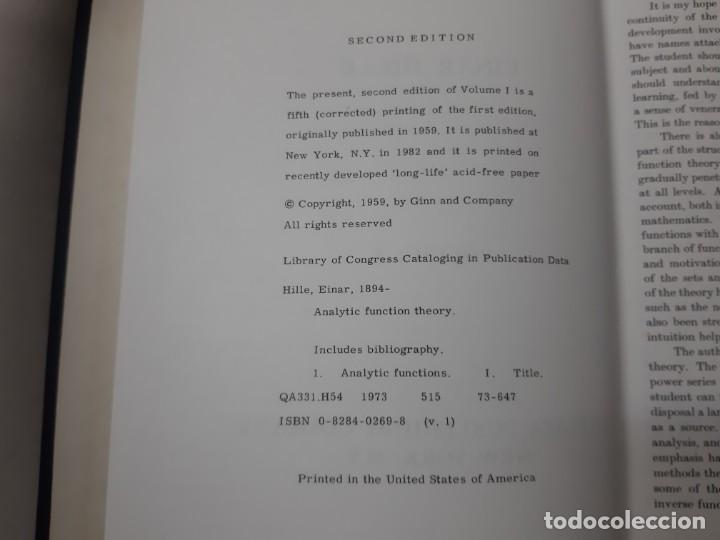 Libros de segunda mano: Analytic function theory por Einar Hille (1959) - Hille, Einar 4992 - Foto 3