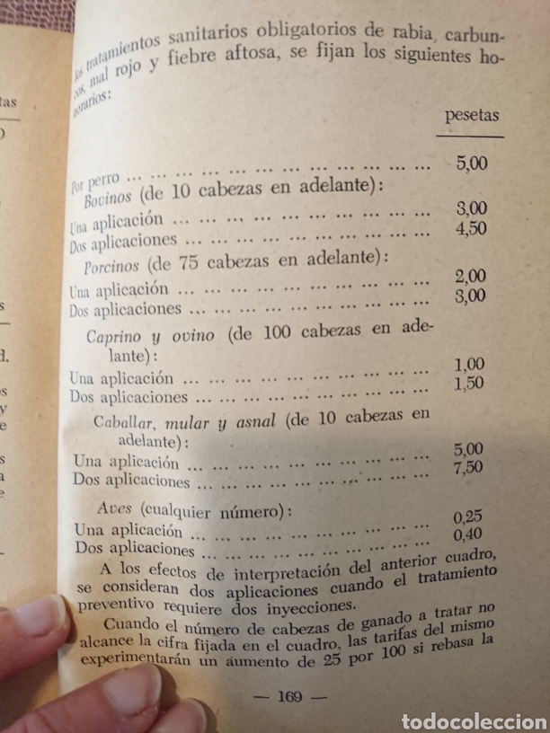 Libros de segunda mano: Ley y reglamento de epizootias, tarifas - Foto 3